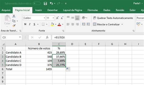 fórmulas excel porcentagem.